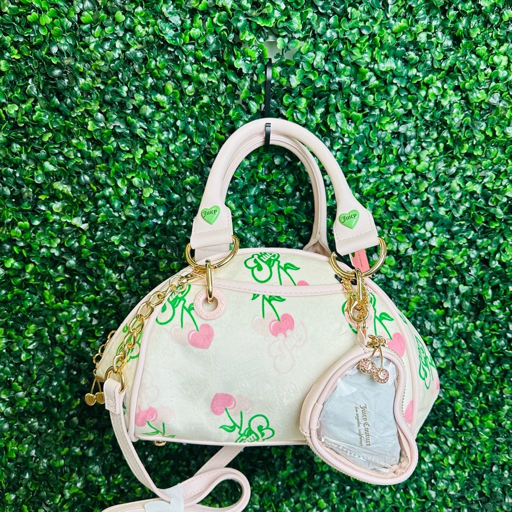 JUICY COUTURE RETRO JUICY CHERRY CREAM SATCHEL New no tag